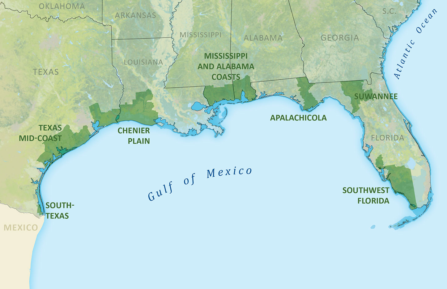 Map of the Gulf Coast