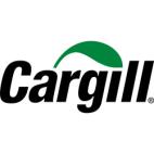 Cargill logo featuring the word 'Cargill' in bold black letters with a green leaf arching over it.