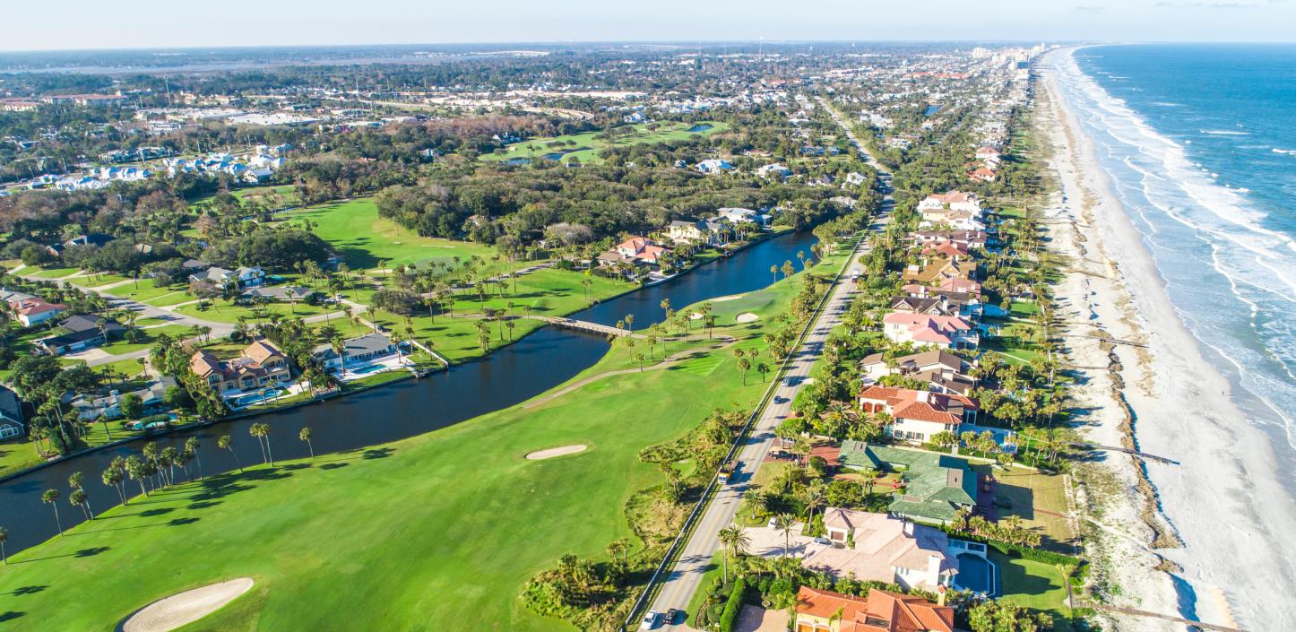 Aerial view of Ponte Vedra Beach, Florida